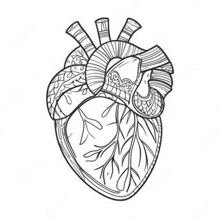 Pagina Para Colorear De La Anatomia Detallada Del Corazon 3951-3198