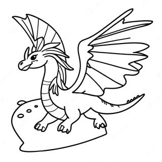 Pagina Para Colorear De Un Majestuoso Dragon Sandwing En Vuelo 39558-32835