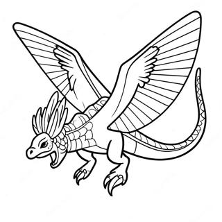 Pagina Para Colorear De Un Majestuoso Dragon Sandwing En Vuelo 39558-32836