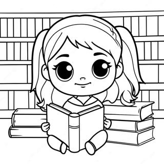 Pagina Para Colorear De Chibi Hermione Granger Con Libros 39638-32900