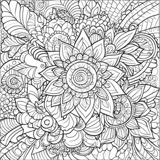 Pagina Para Colorear De Un Mandala De Flores Dificil 39717-32955