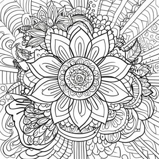 Pagina Para Colorear De Un Mandala De Flores Dificil 39717-32956