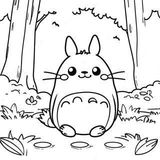 Pagina Para Colorear De Totoro Lindo En El Bosque 3981-3224