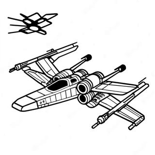 Pagina Para Colorear Del Caza Estelar X Wing En Vuelo 40048-33214