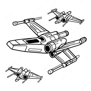 Pagina Para Colorear Del Caza Estelar X Wing En Vuelo 40048-33216