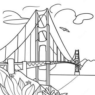 Pagina Para Colorear Puente Golden Gate Al Atardecer 40098-33257