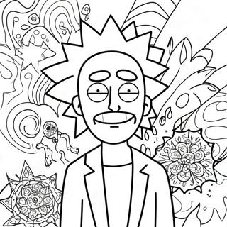 Pagina Para Colorear De Rick Sanchez Con Patrones Psicodelicos 40138-33298