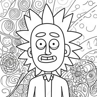 Pagina Para Colorear De Rick Sanchez Con Patrones Psicodelicos 40138-33299