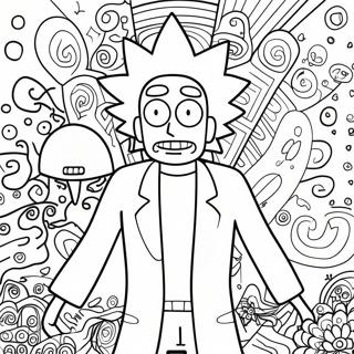 Pagina Para Colorear De Rick Sanchez Con Patrones Psicodelicos 40138-33300