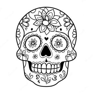 Pagina Para Colorear Calavera De Azucar Del Dia De Los Muertos 401-318