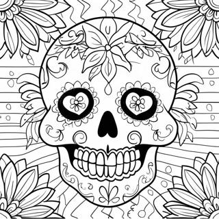 Pagina Para Colorear Calavera De Azucar Del Dia De Los Muertos 401-319