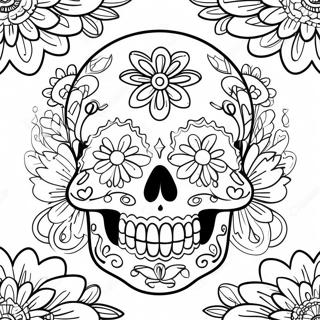 Pagina Para Colorear Calavera De Azucar Del Dia De Los Muertos 401-320