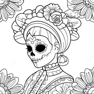 Pagina Para Colorear Catrina Colorida Del Dia De Los Muertos 402-322