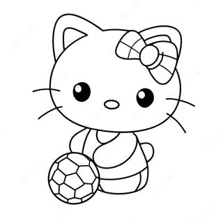 Hello Kitty Fútbol Páginas Para Colorear