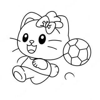 Pagina Para Colorear De Hello Kitty Pateando El Balon 40348-33447