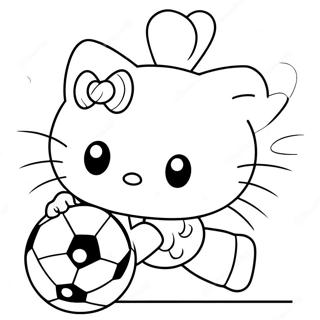 Pagina Para Colorear De Hello Kitty Pateando El Balon 40348-33448