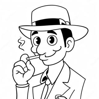 Pagina Para Colorear De Personaje De Dibujos Animados Fumando Un Cigarrillo 40358-33461