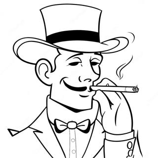 Pagina Para Colorear De Personaje De Dibujos Animados Fumando Un Cigarrillo 40358-33462