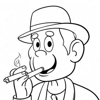 Pagina Para Colorear De Personaje De Dibujos Animados Fumando Un Cigarrillo 40358-33463