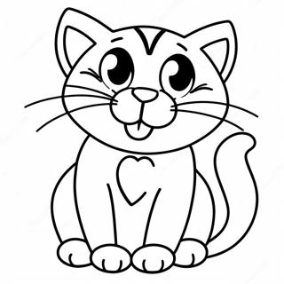 Pagina Para Colorear De Gatito Malo En Una Pose Divertida 40458-33545