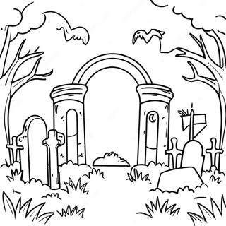 Pagina Para Colorear De Escena De Cementerio 40578-33633