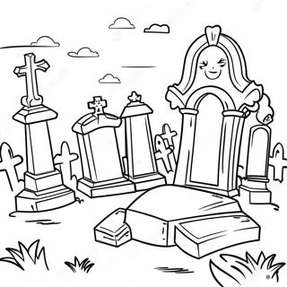 Pagina Para Colorear De Escena De Cementerio 40578-33634