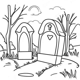 Pagina Para Colorear De Escena De Cementerio 40578-33635