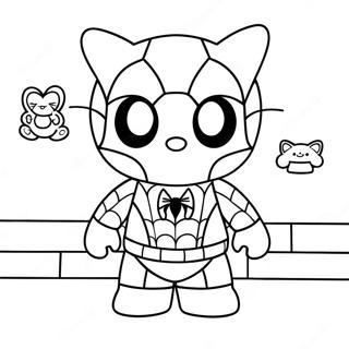 Spiderman Hello Kitty Pagina Para Colorear 40698-33727