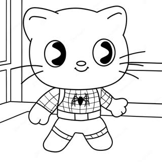 Spiderman Hello Kitty Pagina Para Colorear 40698-33728