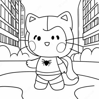 Linda Spiderman Hello Kitty Pagina Para Colorear 40699-33723