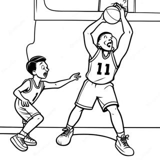 Emocionante Juego De Baloncesto Pagina Para Colorear 40709-33730