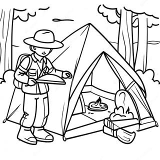 Pagina Para Colorear De Aventura De Campamento De Los Boy Scouts 40759-33762