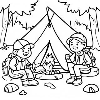 Pagina Para Colorear De Aventura De Campamento De Los Boy Scouts 40759-33764