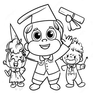 Pagina Para Colorear De Celebracion De Graduacion De Preescolar Feliz 40819-33809