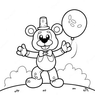 Pagina Para Colorear De Funtime Freddy Con Globo 40849-33849