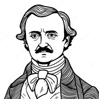 Pagina Para Colorear Del Retrato Misterioso De Edgar Allan Poe 40949-33901