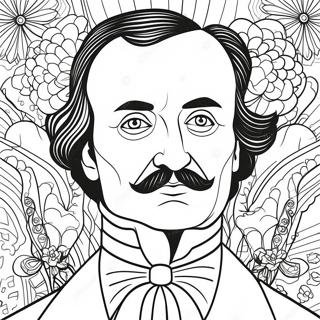 Pagina Para Colorear Del Retrato Misterioso De Edgar Allan Poe 40949-33902