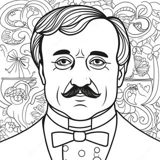 Pagina Para Colorear Del Retrato Misterioso De Edgar Allan Poe 40949-33903