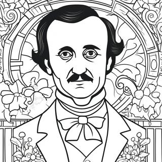 Pagina Para Colorear Del Retrato Misterioso De Edgar Allan Poe 40949-33904