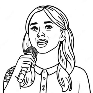 Pagina Para Colorear De Sabrina Carpenter Cantando En El Escenario 40959-33912