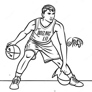 Pagina Para Colorear De Luka Doncic Driblando Baloncesto 40969-33939