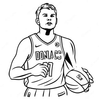 Pagina Para Colorear De Luka Doncic Driblando Baloncesto 40969-33940