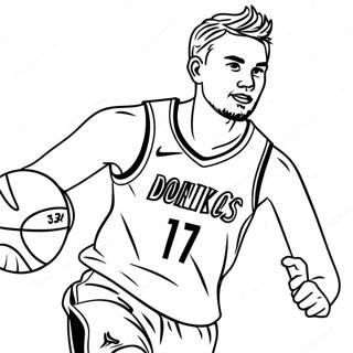 Pagina Para Colorear De Luka Doncic Driblando Baloncesto 40969-34038