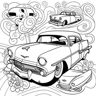 Pagina Para Colorear De Arte Chicano Con Autos Clasicos 41009-33958