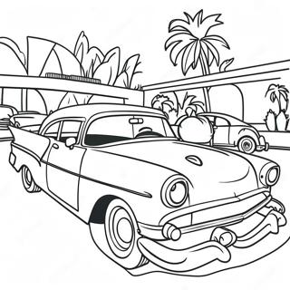 Pagina Para Colorear De Arte Chicano Con Autos Clasicos 41009-34065