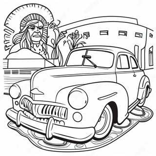 Pagina Para Colorear De Arte Chicano Con Autos Clasicos 41009-34066