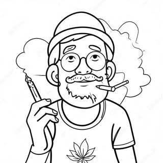 Pagina Para Colorear De Stoner Relajado Con Un Porro 4101-3311