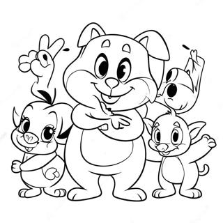 Pagina Para Colorear De Porky Pig Con Amigos 41089-34132