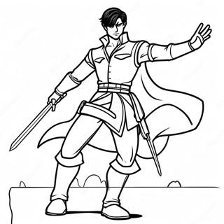 Pagina Para Colorear De Levi En Pose De Batalla 41119-34150