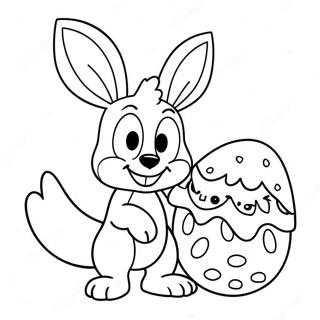 Pagina Para Colorear De Bluey Con Huevos De Pascua 4121-3325